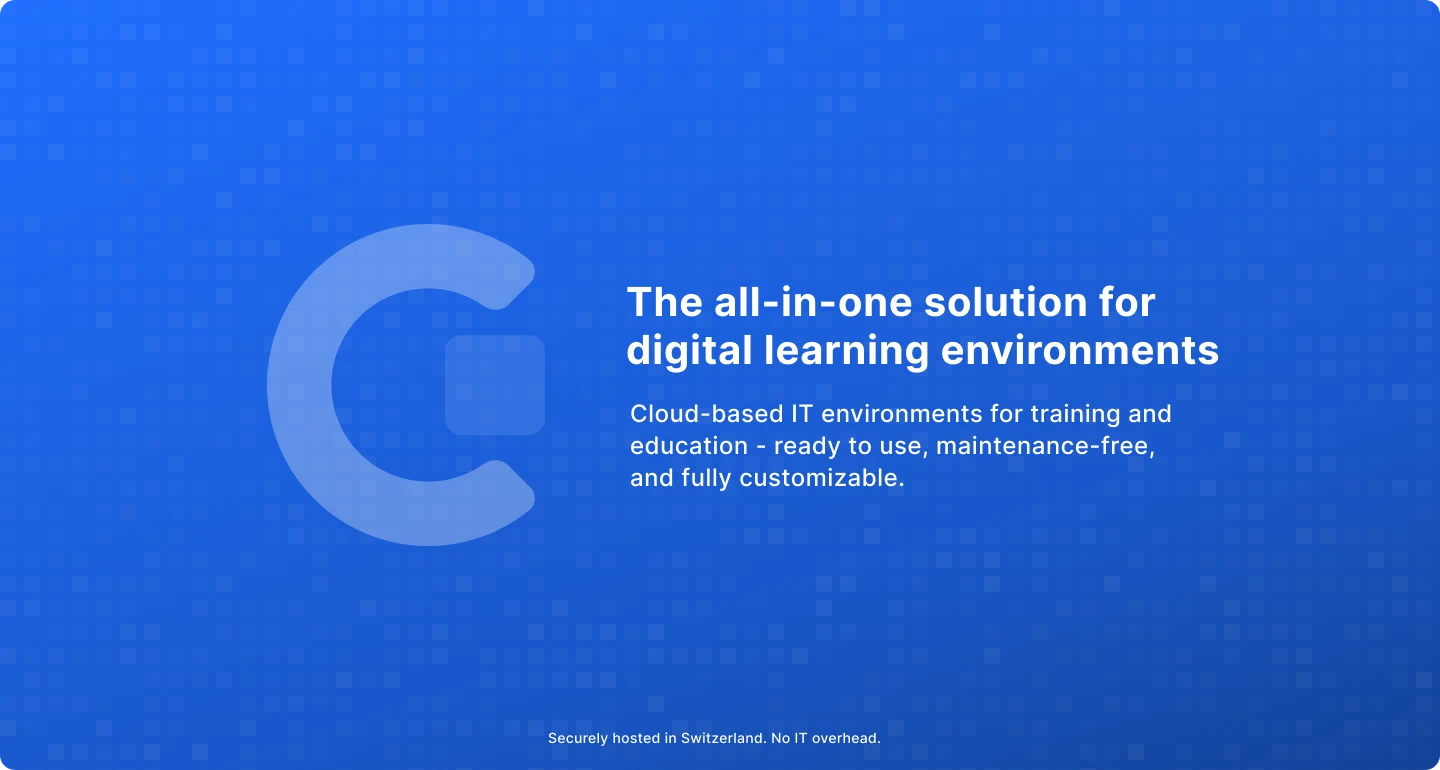 The complete solution for digital learning environments. Cloud-based IT environments for training and education - ready to use, maintenance-free, and customizable.